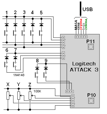 logitech attack 3 button layout